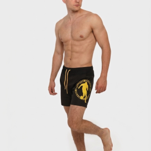 Bikkembergs – Costume Boxer mare uomo – Logo Calciatore Giallo