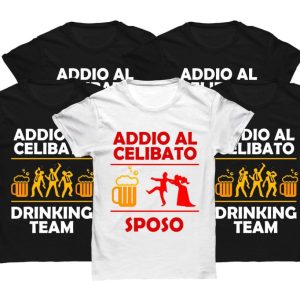 Pack Tshirt Addio al Celibato in Corso – Addio al Celibato Drinking Team – Amici dello Sposo – Beer – Maglietta Addio al Celibato – Tshirt Simpatica Sposo – Idea Regalo Uomo Matrimonio