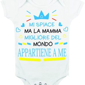 Body Neonato Festa della Mamma – Maschietto Mi spiace, ma la Mamma migliore del mondo appartiene a me – Body Neonato Mamma – Body Mamma – Idea Regalo Mamma